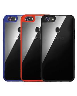 TBZ Transparent Hard Back with Soft Bumper Case Cover for OPPO F7