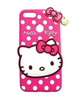 TBZ Cover for Oppo F9 Pro Cute Hello Kitty Soft Rubber Silicone Back Case Cover for Oppo F9 Pro -Pink