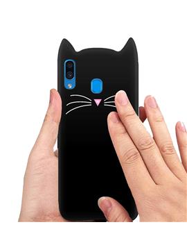 Case for Samsung Galaxy A10 Cat Cartoon Soft Rubber Silicone Back Case Cover for Samsung Galaxy A10 -Black