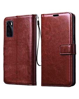Wallet Flip Cover Case for Vivo Y70 / Vivo V20 SE -Brown