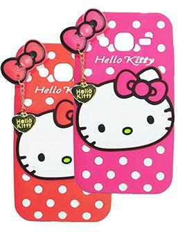 TBZ Samsung Galaxy Grand 2 Cute Hello Kitty Soft Rubber Silicone Back Case Cover